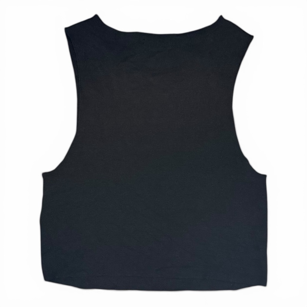 Zara Black Ribbed Cropped Tank - Picture 3 of 3